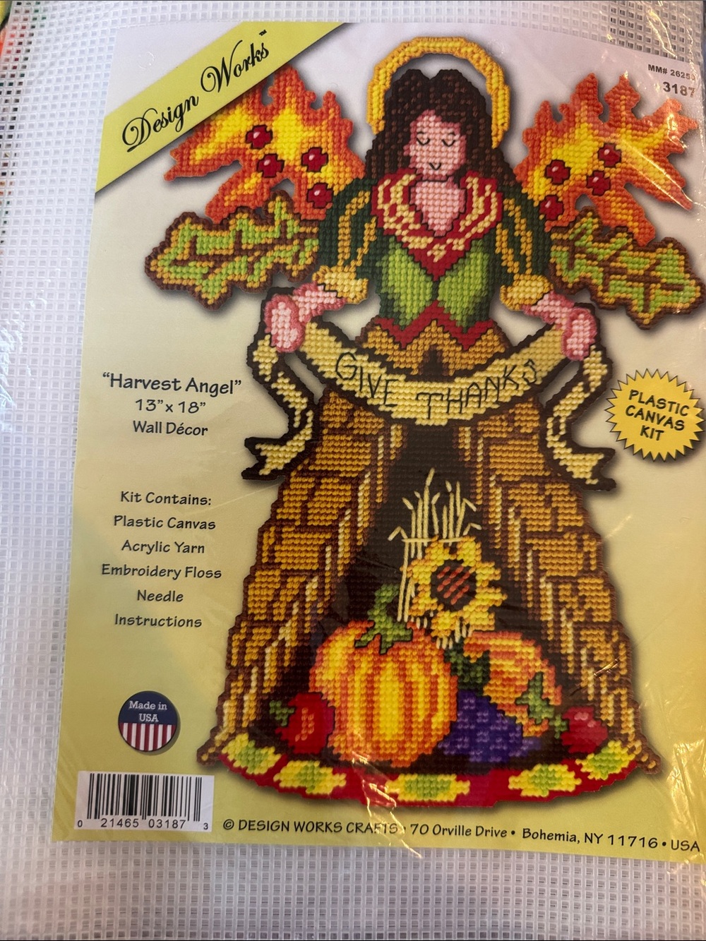 Design Works Harvest Angel Wall Décor – needle point craft  Cross-Stitch Kit